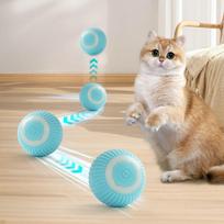 Smart rolling ball for pet cats, a self-entertaining and entertaining toy, durable and bite-resistant cat play toy, dust-free pet supplies(Blue)