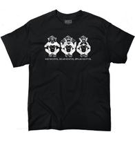 Wise Monkeys See No Evil Positive Saying Womens or Mens Crewneck T Shirt Tee S white
