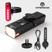 OFFBONDAGE 1000LM Bicycle Light Front Bike Light Waterproof USB Charging Flashlight MTB Road Cycling Rear Lamp Bike Accessories black