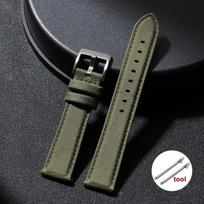 Quality Sailcloth Leather Watch Strap 22mm 20mm for Seiko for Omega Fabric Nylon Watchband Qucik Release Wrist Band Accessories 20mm oranžinė