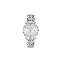 Longines Lyre Series Quartz Movement Date Display Watch Men watches Silver L4.859.4.72.6 Silver Dial white