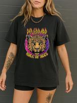 80-ųjų Def Leppard marškinėliai Rock Of Ages Grupės marškinėliai Juodi su leopardo grafika Def Leppard Medvilniniai Unisex kirpimo 4XL black