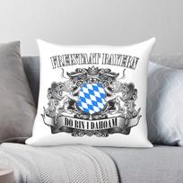 Free State Of Bavaria Square Pillowcase Polyester Linen Velvet Pattern Zip Decor Sofa Seater Cushion Cover 18 30X30CM white