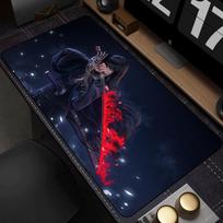 Large Sekiro Cloth Surface Mouse Pad with Non-Slip Rubber Base Mats Stitched Edge Waterproof Portable Mouse Mat for Gamer & Work 30cmx60cm(11.8x23.6inch) black