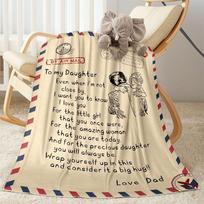 Love Letter To Daughter Blankets are suitable for living rooms,making them an ideal choice for outdoor travel and gifts. 80cmx120cm