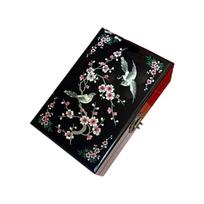 Traditional Lock Handcraft Wood Jewelry Box Artistics Home Decoration Storage With Safety Protective black