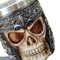 2 Layer Skull Beer Mug Stable Robust Fashionable Decorative Wear Proof Skeleton Water Cup Stainless Steel 501‑600ml black