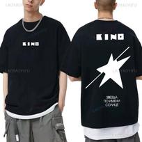 Vintage Viktor Tsoi Kino A Star Named Sun Graphic Print Oversized Streetwear Unisex T-Shirt Leg M black