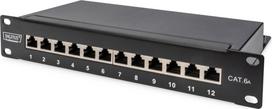 Digitus CAT 6A Patch Panel, shielded, 12-Port, 1HE, 10", black
