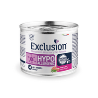 Exclusion Hypoallergenic konservai šunims su kiauliena ir žirniais, 200 g