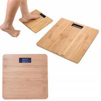 Elektroninė vonios svarstyklė, bambukinė, 180 kg, tikslumas 100 g, kg/lb
