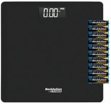 Elektroninės vonios svarstyklės 180 kg stiklinės juodos
