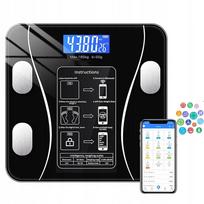 Vonios svarstyklės su Bluetooth, 180 kg, raumenų masė, BMI, juodos