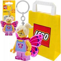 LEGO raktų pakabukas su LED žibintuvėliu Butterfly Girl su dovanų maišeliu