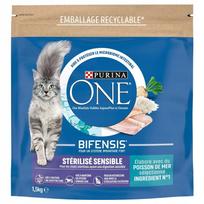 Sausas kačių maistas Purina One Sterilized Cat Sensitive su jūros žuvimi 1,5 kg