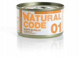Katės konservai Natural Code 01 su vištienos filė, 85 g