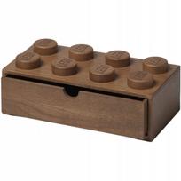 Medinė LEGO dėžė, Brick 8, tamsi, 31x15x15 cm