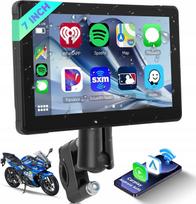 7" belaidis CarPlay ekranas motociklui, IP6, BT, GPS