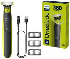 Skustuvas Philips OneBlade su 360 peiliuku ir 3 barzdos antgaliais QP2724/23
