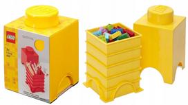Plastikinė LEGO dėžutė, geltona, 18 x 12,5 x 12,5 cm