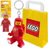 LEGO astronautas raktų pakabukas su LED žibintuvėliu, raudonas