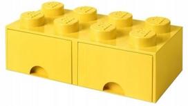 Dėžė su stalčiais Lego Brick Drawer 8, geltona