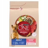 Šunų maistas Purina One Adult Mini/Small su jautiena ir ryžiais 3 kg