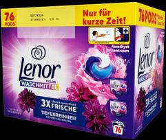 Skalbimo kapsulės Lenor 3in1 Color Blütentraum, 76 vnt.