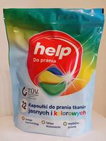 Skalbimo kapsulės HELP Concentrate Light + Color, 2 vnt.