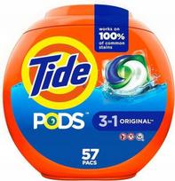 Skalbimo kapsulės Tide Pods 3 in 1 Original, 57 vnt.