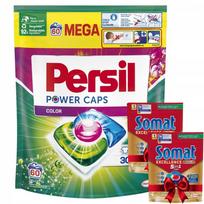 Skalbimo kapsulės Persil Power Caps Colour, 60 vnt. + 2 dovanos