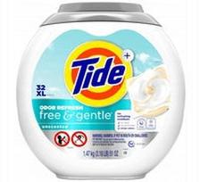 Skalbimo kapsulės Tide Odor Refresh Free & Gentle, 32 vnt.