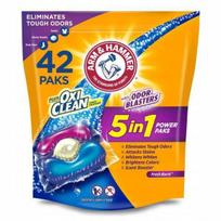 Skalbimo kapsulės Arm&Hammer 5-in-1 Power Paks Odor Blasters, 42 vnt.