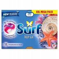 Skalbimo kapsulės SURF 3in1 DEEP SEA PODS su eteriniais aliejais, 51 vnt.