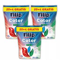 Skalbimo kapsulės FILIP 3in1 COLOR, 24 vnt. (20+4), 3 pakuotės