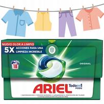 Skalbimo kapsulės Ariel Universal, 18 vnt., kartoninėje pakuotėje