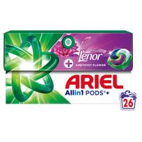 Skalbimo kapsulės Ariel Touch of Lenor Amethyst Flower 26 vnt.