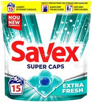 Skalbimo kapsulės Savex Caps Fresh, 15 skalbimų, universalios, baltos