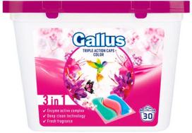 Skalbimo kapsulės spalvotiems drabužiams GALLUS 3in1, 30 vnt.