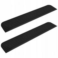 Neslystančių guminių slenksčių rampų rinkinys, 2 vnt., 110 x 21 x 2,5 cm, juodos