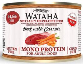 Šunų ėdalas WATAHA MONO PROTEIN ADULT su jautiena ir morkomis 185g