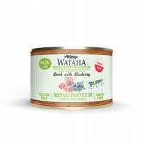 Šunų konservai Wataha MONO PROTEIN PUPPY, 94,3 % ėriena su mėlynėmis, 185 g