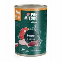 Šunų konservai Pan Mięsko su žolelėmis ir antiena, 400 g
