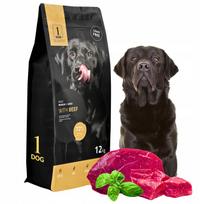 Sausas šunų ėdalas su jautiena 12 kg vidutinėms ir didelėms veislėms 1DOG