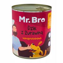 Šunų konservai Mr. Bro MONOPROTEIN laukinė kiauliena (94 %) su spanguolėmis, 800 g
