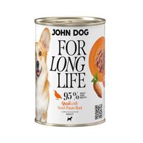 Šunų konservai John Dog su putpelių mėsa ir saldžiąja bulve, 400 g