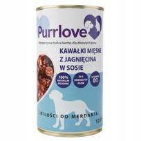Šunų konservai PURRLOVE su ėriena, 1250g, mėsos gabalėliai