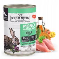 Šunų konservai WIEJSKA ZAGRODA Monoprotein Rabbit 400g