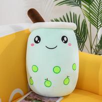 Mielas minkštas Boba pliušinis burbulinės arbatos tikroviškas Bubo maisto pieno puodelio pliušinis žaislas pagalvė minkšti Kawaii pliušiniai žaislai dovanos vaikams suaugusiems 24 cm 24cm gray