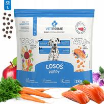 Šunų pašaras VetPrime Hypoallergenic Monoprotein Salmon Puppy XS/L 2 kg